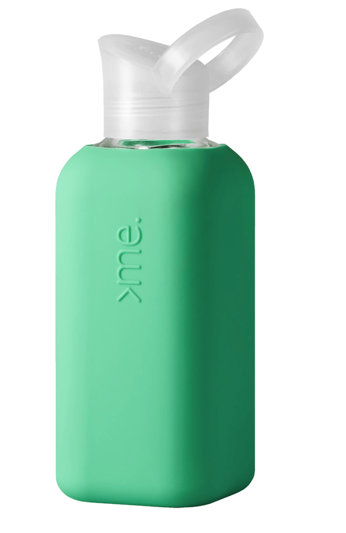 Squireme, X3 Glass Water Bottle with Silicone Sleeve, Mint Green- Placewares