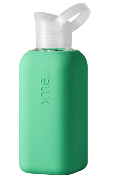 Squireme, X3 Glass Water Bottle with Silicone Sleeve, Mint Green- Placewares