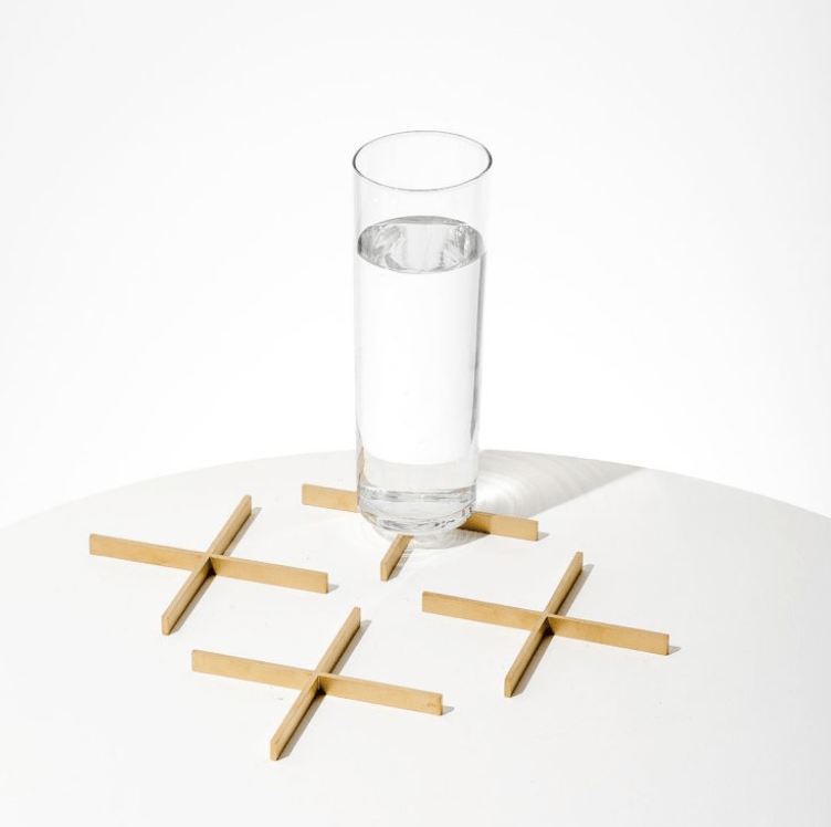 Fruitsuper, Brass 'X' Coasters, - Placewares