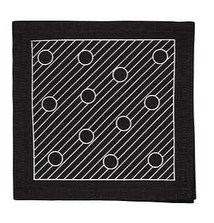 Lateral Objects, Set of 4 "Linate" Cocktail Napkins, Black- Placewares