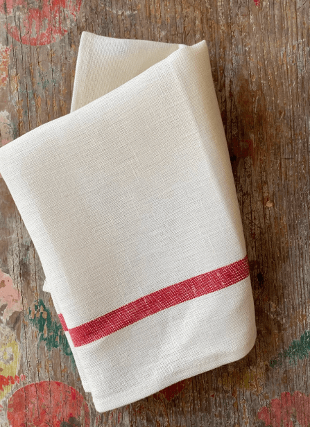 Fog Linen, Japanese Thick Linen Kitchen Towels, Stripe, - Placewares