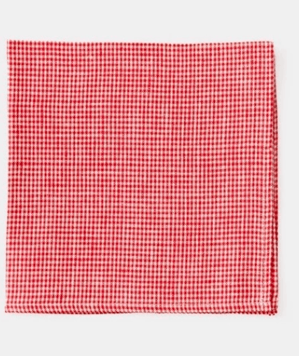 Fog Linen, Japanese Linen Table Napkin, red and white check, - Placewares