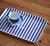 Fog Linen, Japanese Linen Coated Tray, blue and white stripe - assorted sizes, Medium- Placewares