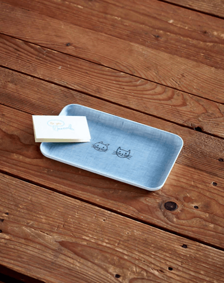 Fog Linen, Linen Coated Tray, cats, - Placewares