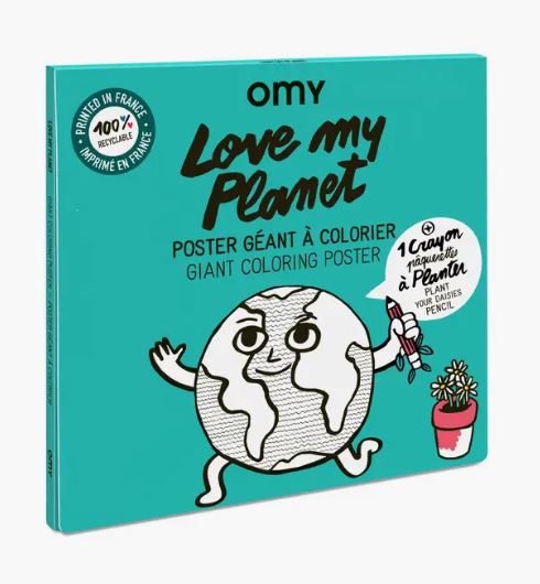 OMY, Love My Planet Giant Poster with Daisy Seeds Pencil, - Placewares