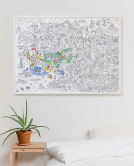OMY, Atlas Giant Coloring Poster, - Placewares
