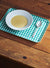 Fog Linen, Japanese Linen Coated Tray, green & white check - assorted sizes, Large- Placewares