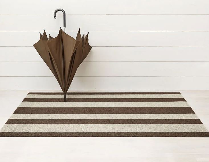 Chilewich - Bold Stripe Shag Doormat Pebble-18 x 28