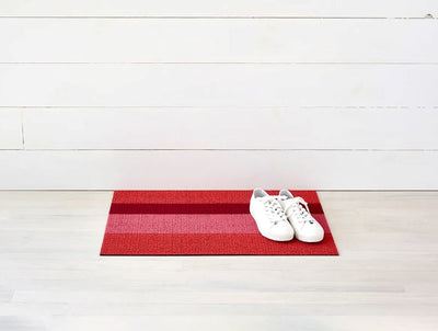 Chilewich, Bold Stripe Indoor/Outdoor Shag Doormats, Punch (18" x 28")- Placewares