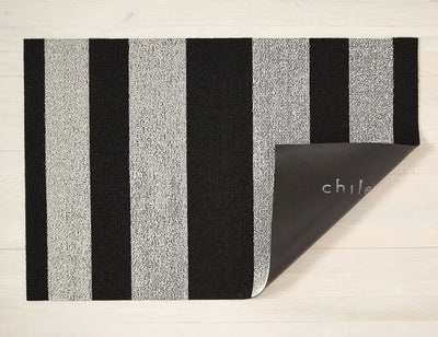 Chilewich, Bold Stripe Indoor/Outdoor Shag Utility Mats, Black/White (24" x 36")- Placewares