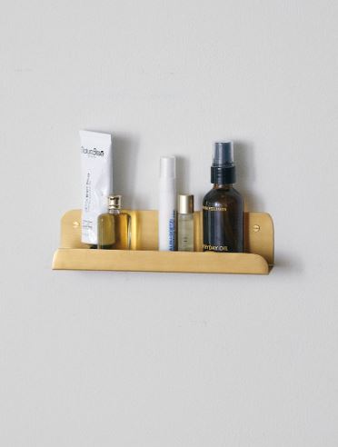 Fog Linen, Handmade Brass Wall Shelf, Small- Placewares