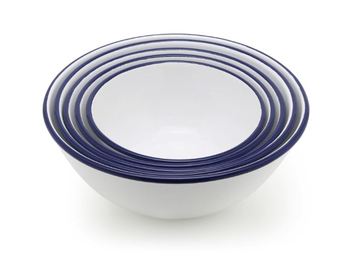 Tsukiusagi-Jirushi, Porcelain Enamel Nesting Prep Bowl Set, One Size - 5 Pieces- Placewares