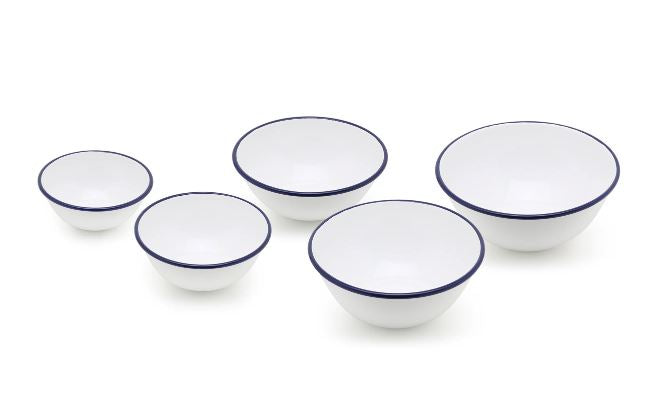 Tsukiusagi-Jirushi, Porcelain Enamel Nesting Prep Bowl Set, - Placewares