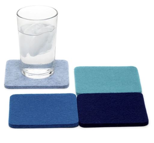 Graf Lantz, Square Multicolor German Felt Coasters, 4-Pack, Ocean- Placewares
