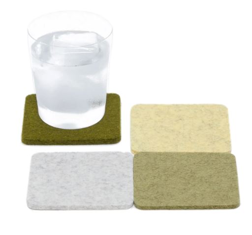 Graf Lantz, Square Multicolor German Felt Coasters, 4-Pack, Eden- Placewares
