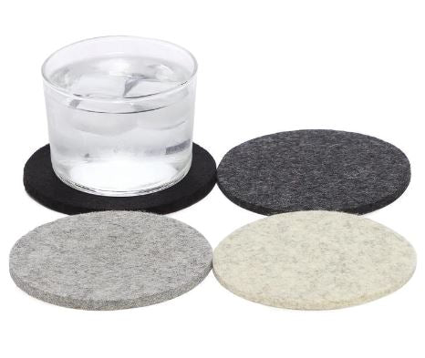 Graf Lantz, Round Multicolor German Felt Coasters, 4-Pack, Noir- Placewares