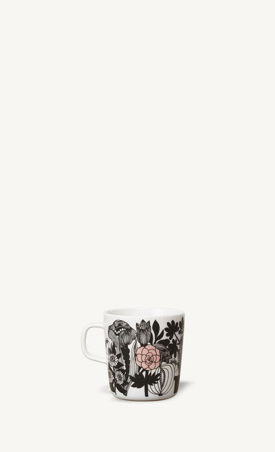 Marimekko, Oiva / Siirtolapuutarha Large Mug, White/Black/Pink- Placewares