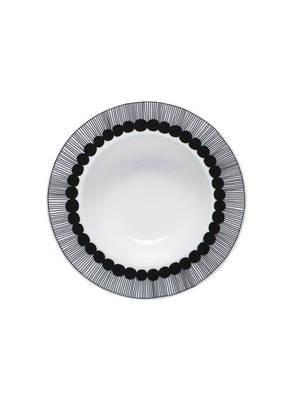 Marimekko, Oiva / Siirtolapuutarha Deep Plate/Bowl, White/Black- Placewares