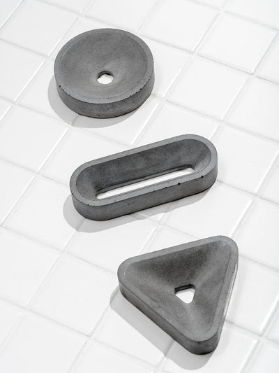 Fruitsuper, Charcoal Gray Concrete Soap + Sponge Stands, - Placewares