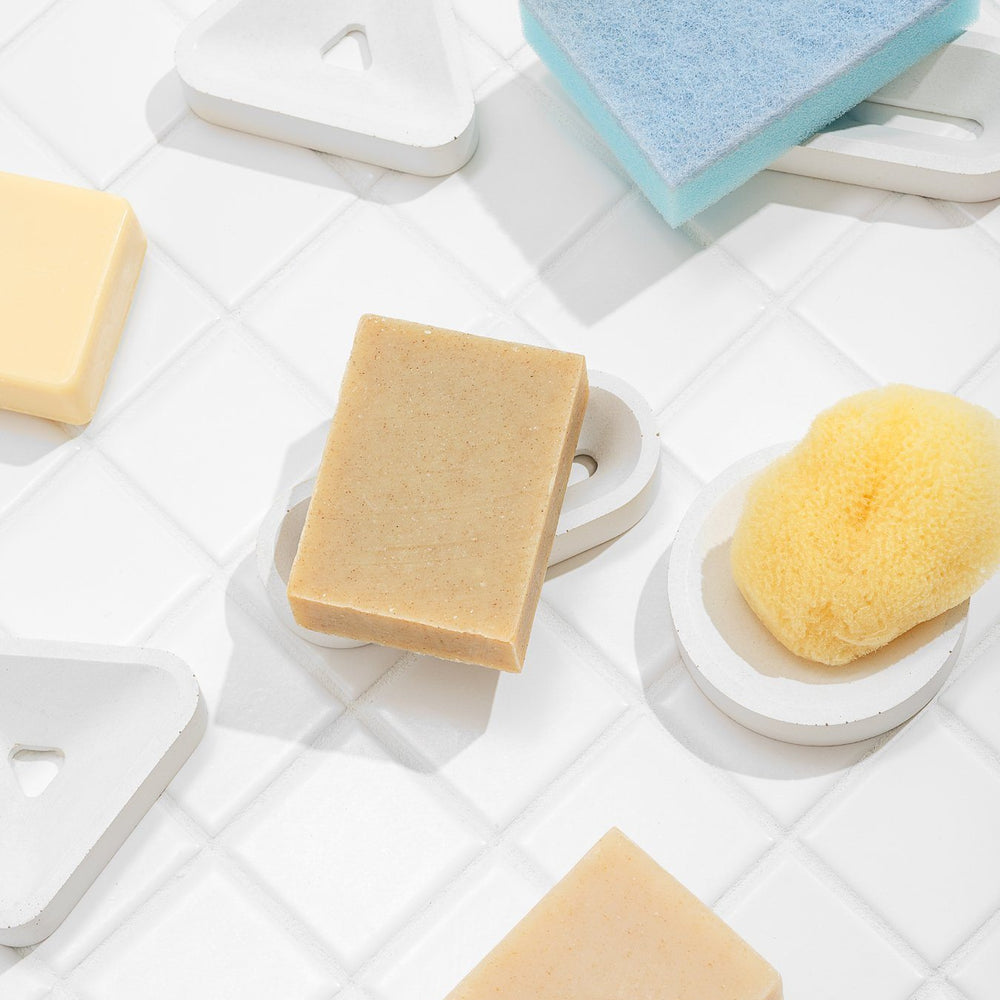 Fruitsuper, Concrete Soap + Sponge Stands, - Placewares