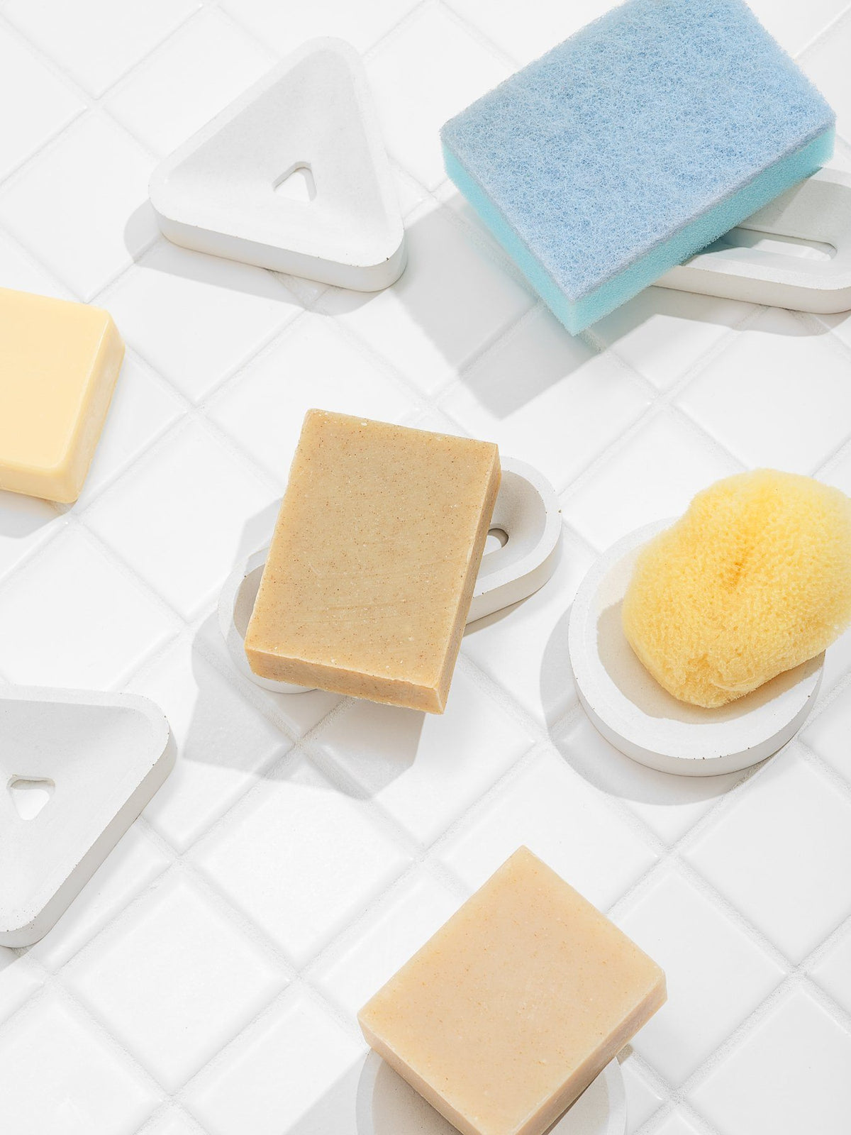 Fruitsuper, Concrete Soap + Sponge Stands, - Placewares
