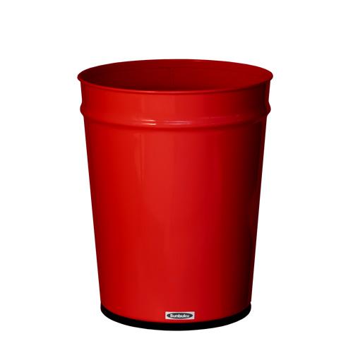 Bunbuku, Painted Steel Tapered Wastebasket, 3 gal - Red, Red- Placewares