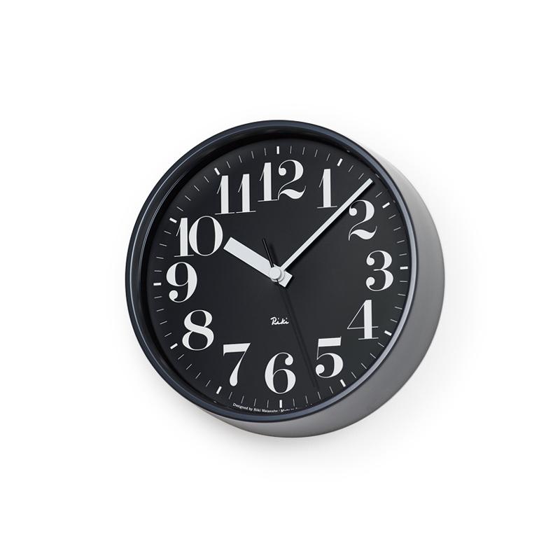 Lemnos, Riki Steel Clock, assorted colors, Black- Placewares
