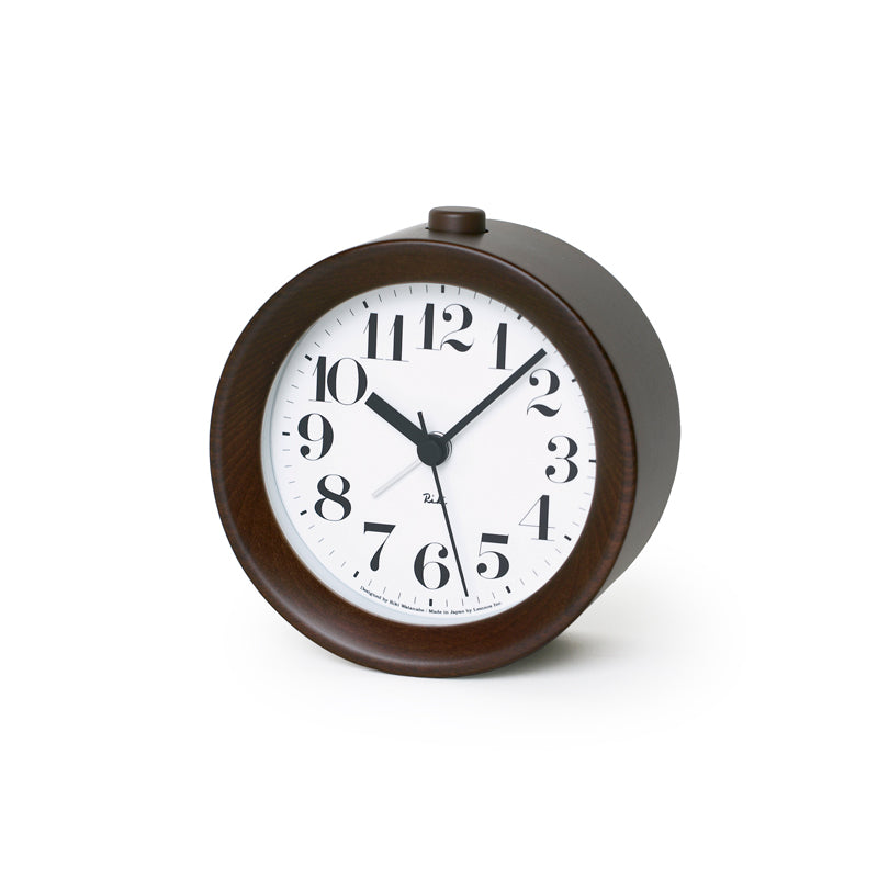 Lemnos, Riki Alarm Clock, Brown Wood Grain- Placewares