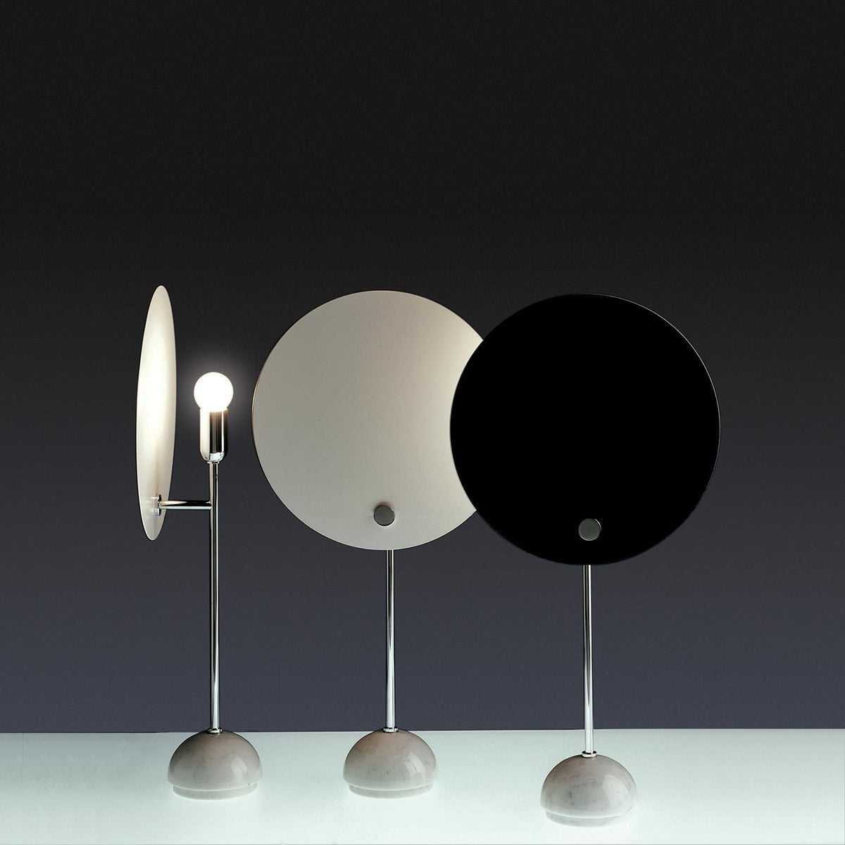 Nemo, Kuta Table Lamp, White/Black Reflector; Chormed Structure- Placewares