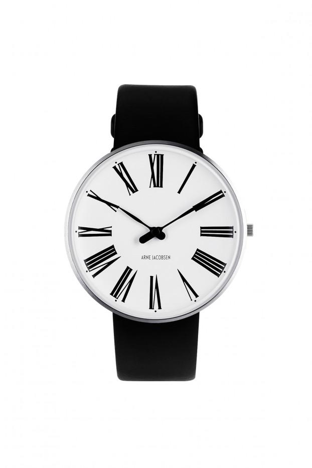 Arne Jacobsen, Arne Jacobsen Roman 40mm Wrist Watch, 40 mm / Black / White- Placewares