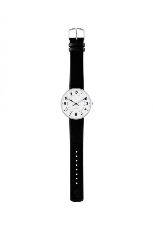 Arne Jacobsen, Arne Jacobsen Station 40mm Wrist Watch, 40 mm / Black / White- Placewares