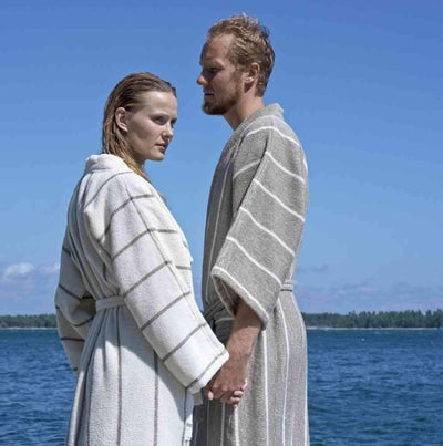 Jokipiin, Unisex Finnish Linen Bath Robe - Natural, - Placewares