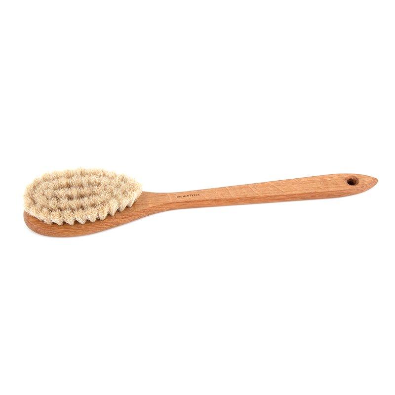 Iris Hantverk, Oak & Horsehair Bath Brush with Handle, - Placewares