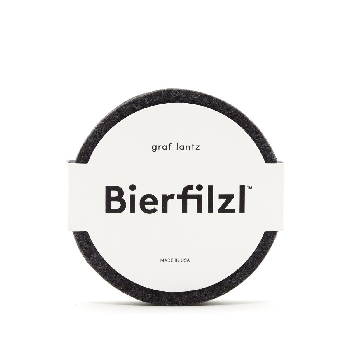Graf Lantz, Round Solid German Felt Coasters, 4-Pack, Charcoal- Placewares