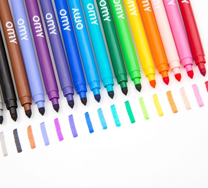 OMY, UltraWashable Double-Tipped Felt Coloring Markers, - Placewares
