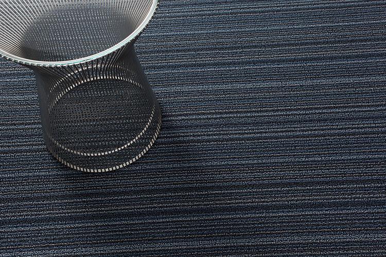 Chilewich, Skinny Stripe Indoor/Outdoor Shag Big Mats, Blue (36" x 60")- Placewares