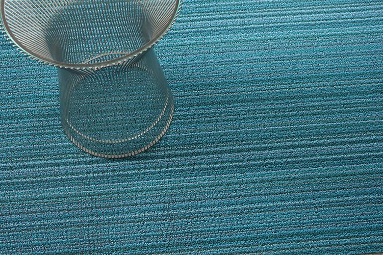 Chilewich, Skinny Stripe Indoor/Outdoor Shag Big Mats, Turquoise (36