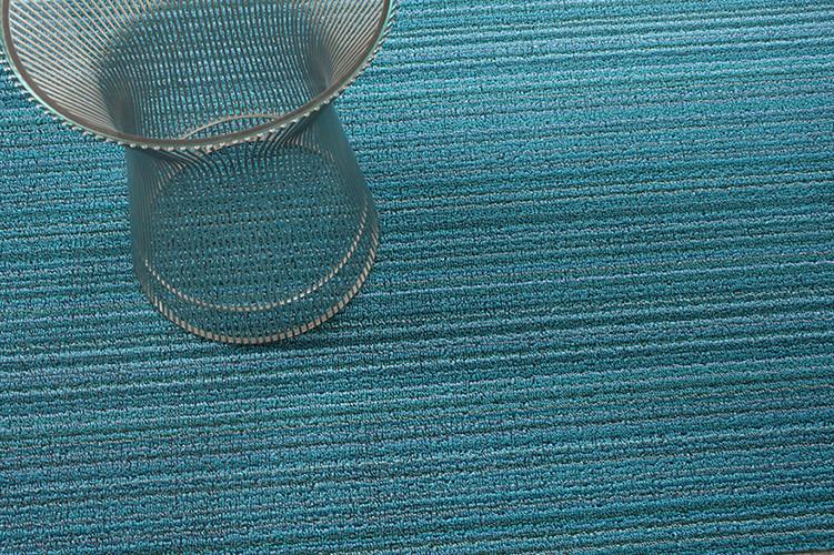 Chilewich, Skinny Stripe Indoor/Outdoor Shag Big Mats, Turquoise (36" x 60")- Placewares