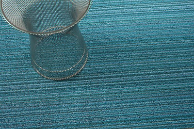 Chilewich, Skinny Stripe Indoor/Outdoor Shag Runners, Turquoise (24" x 72")- Placewares