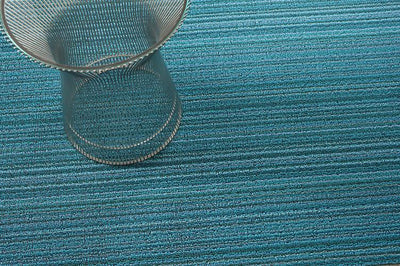 Chilewich, Skinny Stripe Indoor/Outdoor Shag Doormats, Turquoise (18" x 28")- Placewares