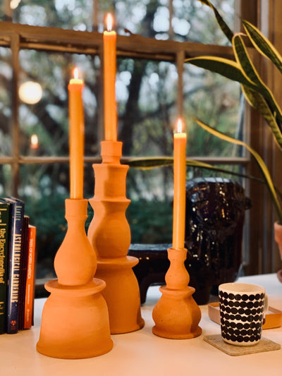 Une de Nomade, Handmade Terra Cotta Candle Holders, - Placewares