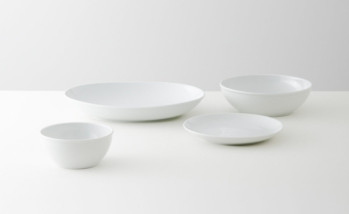 Common, Japanese White Porcelain Oval Bowl & Plate, - Placewares
