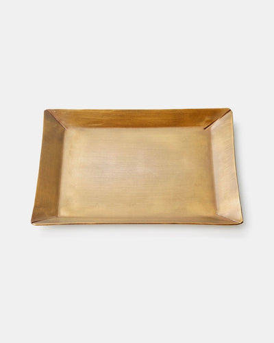 Fog Linen, Handmade Brass Rectangle Plate, One-Size- Placewares