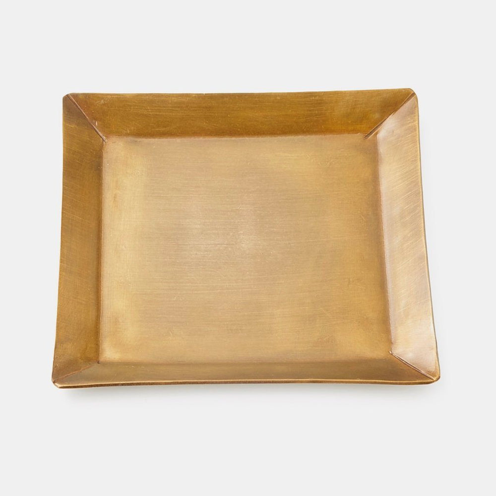 Fog Linen, Handmade Brass Square Plate, One-Size- Placewares