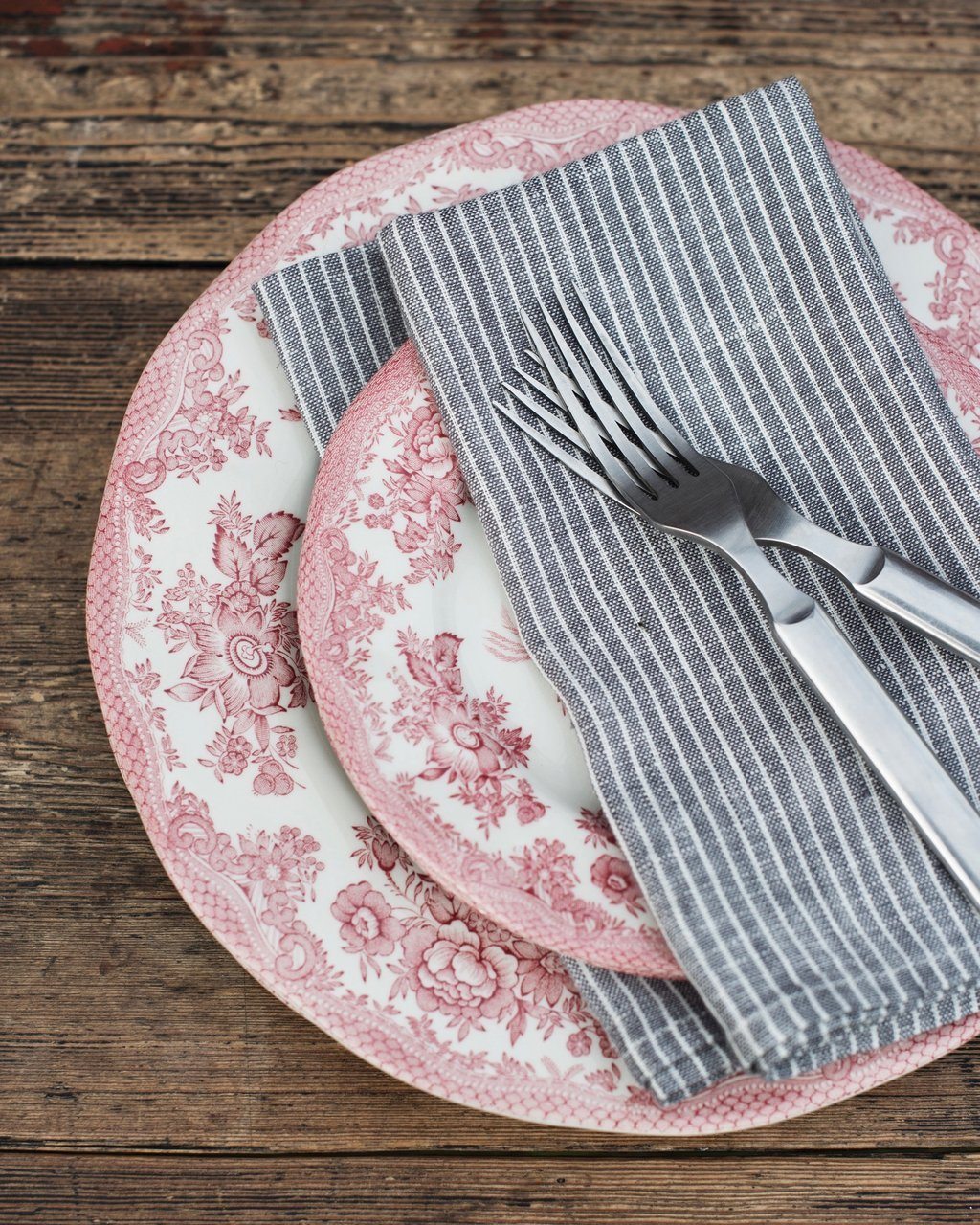 Fog Linen, Japanese Linen Napkin, grey and thin white stripe, - Placewares