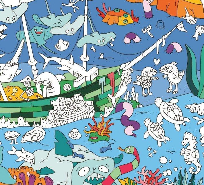 OMY, Ocean Giant Coloring Poster, - Placewares