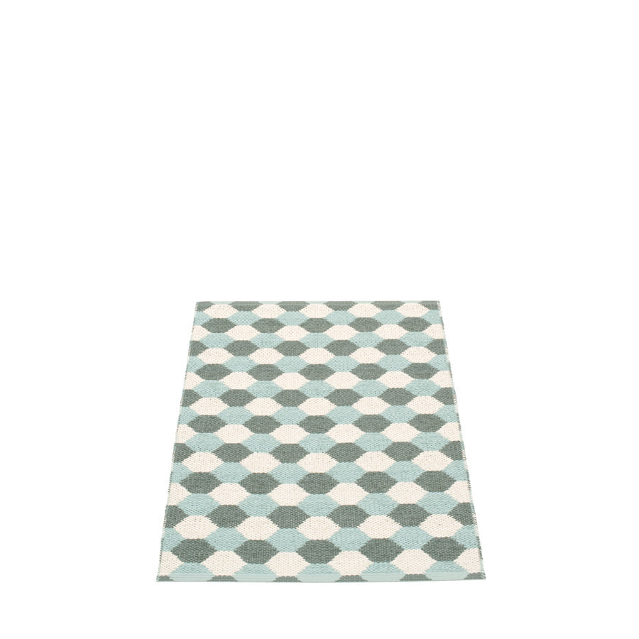 Pappelina, Dana Rug - Army-Pale Turquoise-Vanilla, 2.25' x 3.25- Placewares