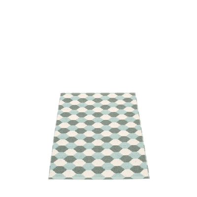 Pappelina, Dana Rug - Army-Pale Turquoise-Vanilla, 2.25' x 3.25- Placewares