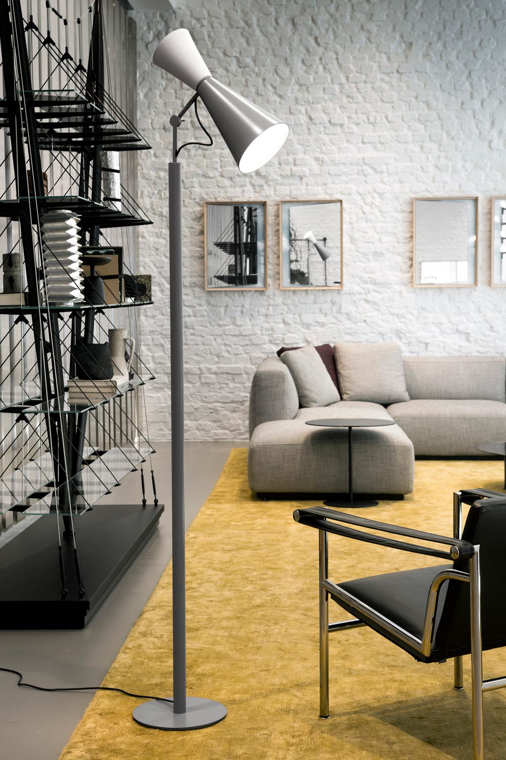 Nemo, Parliament Floor Lamp, White/Gray- Placewares