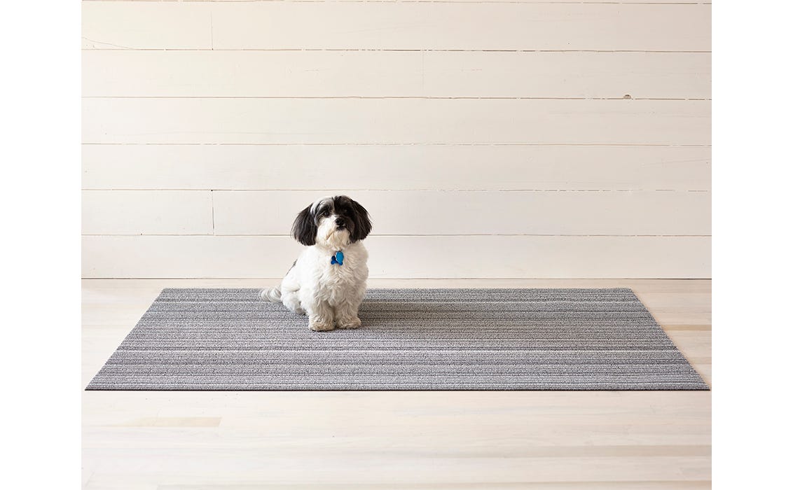 Chilewich, Skinny Stripe Indoor/Outdoor Shag Doormats, Shadow (18